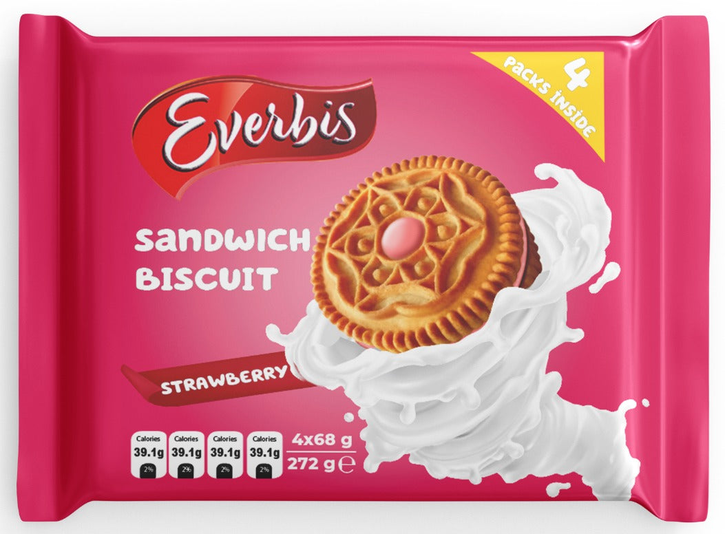 Biscuits «Everbis» with strawberry flavour cream