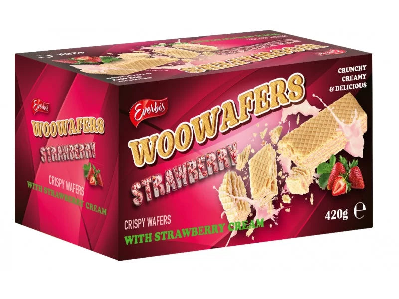 840 Wowafers with Strawberry 420g Box